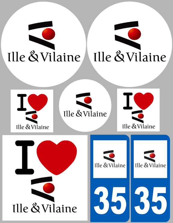 département l'Ille et Vilaine - 10x6.3cm - Sticker/autocollant