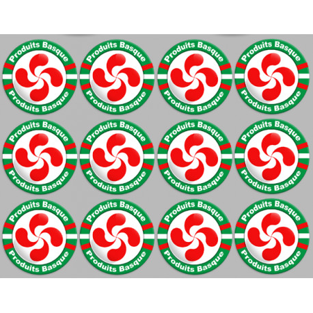 Produits Basque - 12fois 5cm - Sticker/autocollant