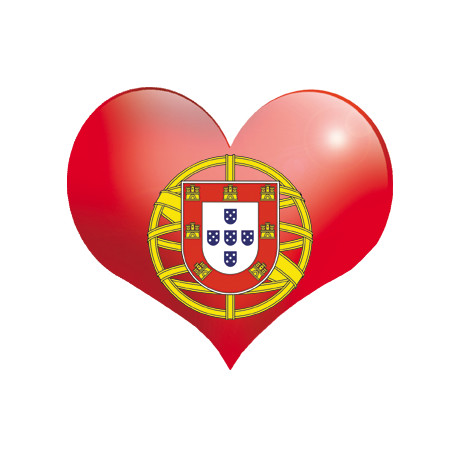 Coeur Portugal - 11.5x10cm - Sticker/autocollant