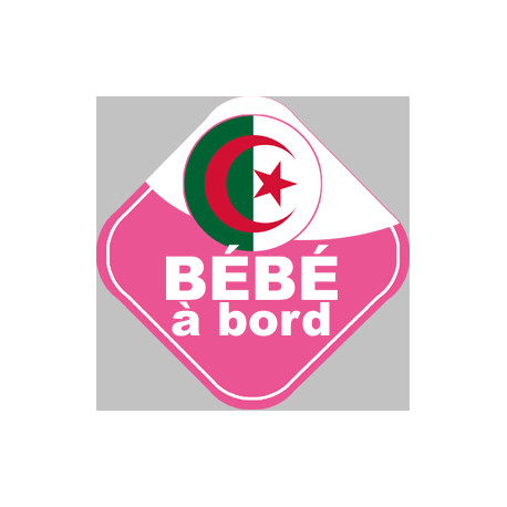 bébé à bord d'origine Algérienne - 15x15cm - Sticker/autocollant