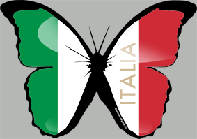 effet papillon Italien - 15x10.5cm - Sticker/autocollant