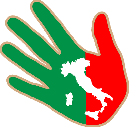 main Italienne carte - 17cm - Sticker/autocollant