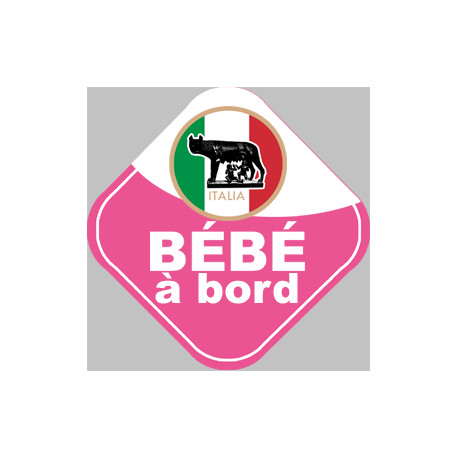 bébé à bord d'origine Italienne - 15x15cm - Sticker/autocollant