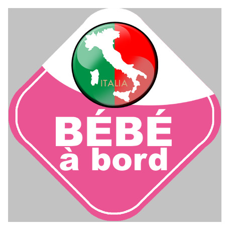 bébé à bord d'origine Italienne - 15x15cm - Sticker/autocollant